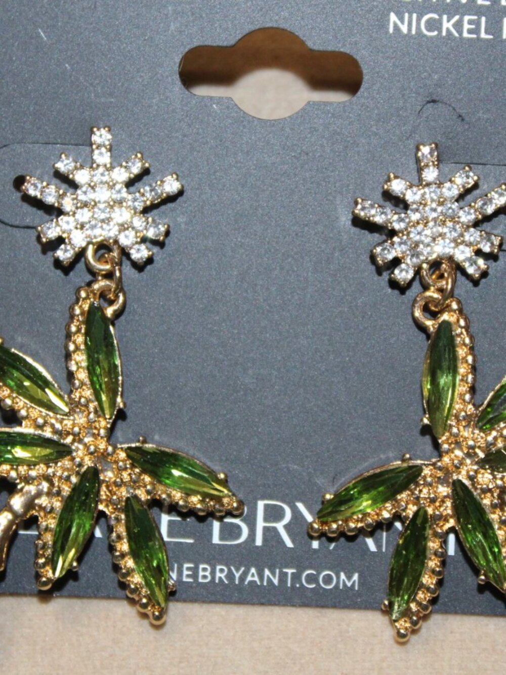 NWT Lane Bryant Rhinestone palm tree earrings   CUTE! NICE! - Picture 6 of 8